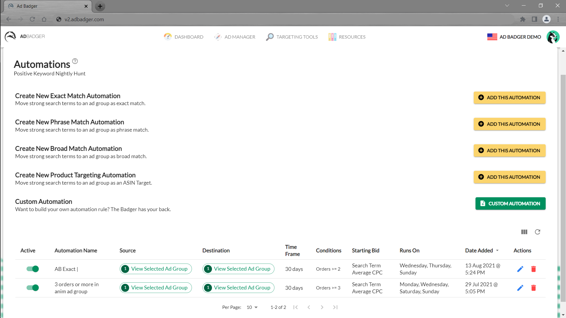 screenshot of Ad Badger